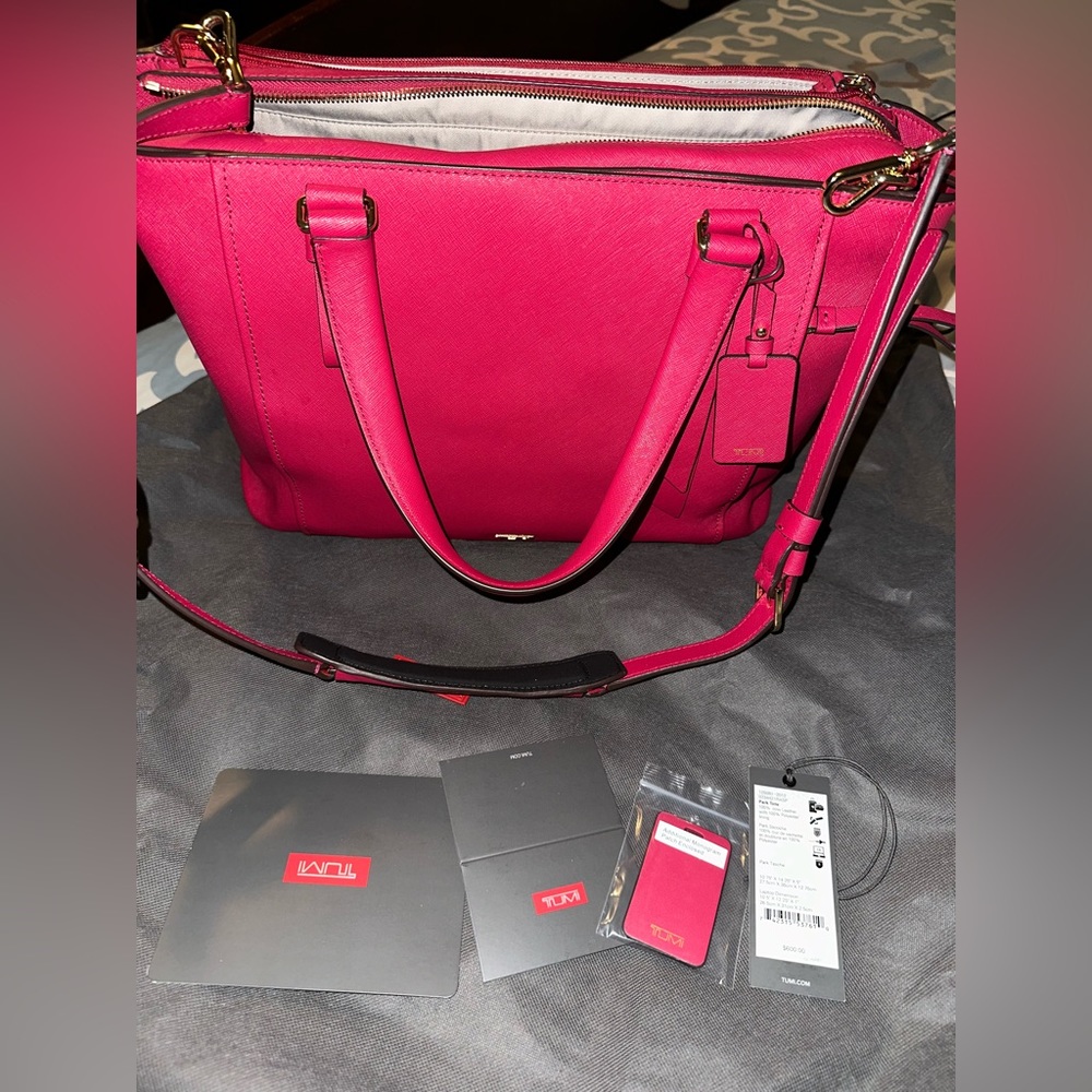 Tumi Varek Park Tote in Raspberry EUC